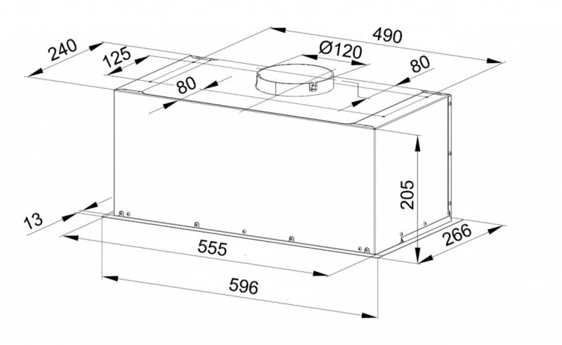 Įmontuojamas 60 cm pločio gartraukis Schlosser FG60PBWH, baltas Įmontuojamas 60 cm pločio gartraukis Schlosser FG60PBWH, baltas