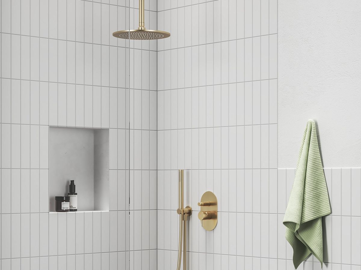 Apvali dušo galvutė Ravak Chrome, 250 mm, 980.60GLB šlifuoto aukso, X07P1238