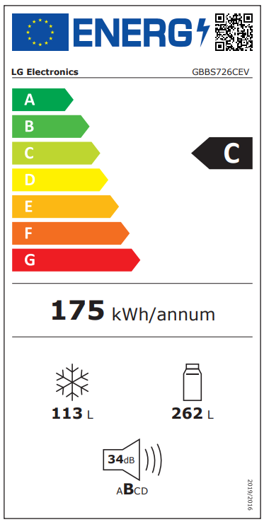 Šaldytuvas LG GBBS726CEV Šaldytuvas LG GBBS726CEV