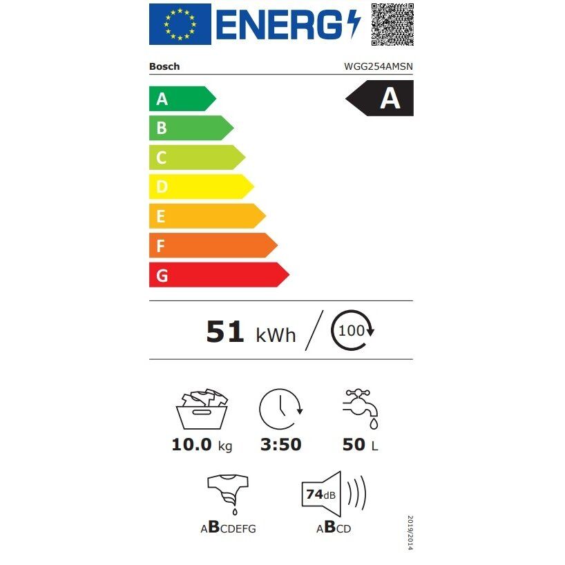 Skalbyklė BOSCH WGG254AMSN