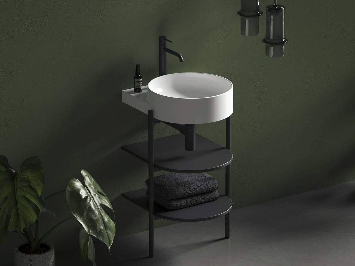 Spintelė po praustuvu Ravak CS Yard 40, matinė juoda, D80000D004