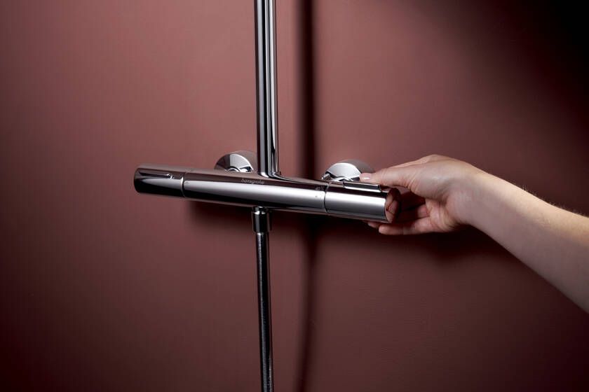 Termostatinė dušo sistema Hansgrohe Raindance Alive S Puro 300 1jet EcoSmart+ su Ecostat Element, chromas, 24594000 Termostatinė dušo sistema Hansgrohe Raindance Alive S Puro 300 1jet EcoSmart+ su Ecostat Element, chromas, 24594000