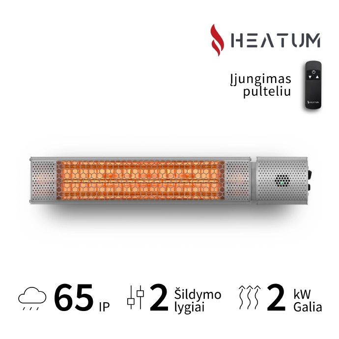 Infraraudonųjų spindulių šildytuvas Heatum URBAN H2000R Silver