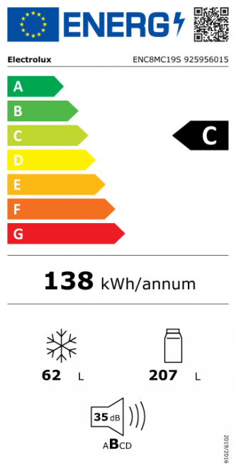 Šaldytuvas ELECTROLUX ENC8MC19S