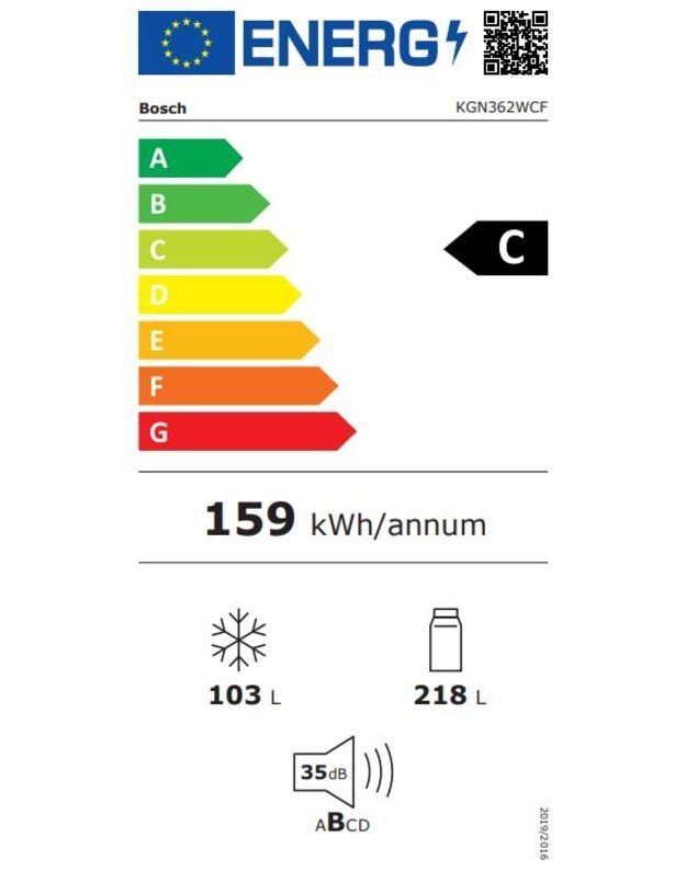 Šaldytuvas Bosch Total No Frost, KGN362WCF