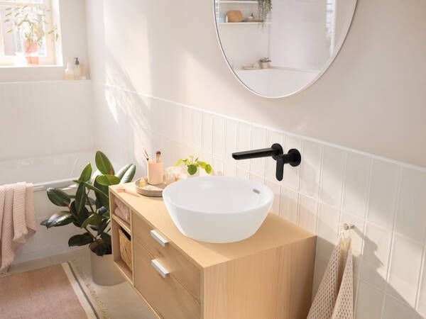 Potinkinis praustuvo maišytuvas HANSGROHE Rebris S su 20 cm snapu ir neužkemšamu dugno vožtuvu, matinis juodas, 72528670 Potinkinis praustuvo maišytuvas HANSGROHE Rebris S su 20 cm snapu ir neužkemšamu dugno vožtuvu, matinis juodas, 72528670