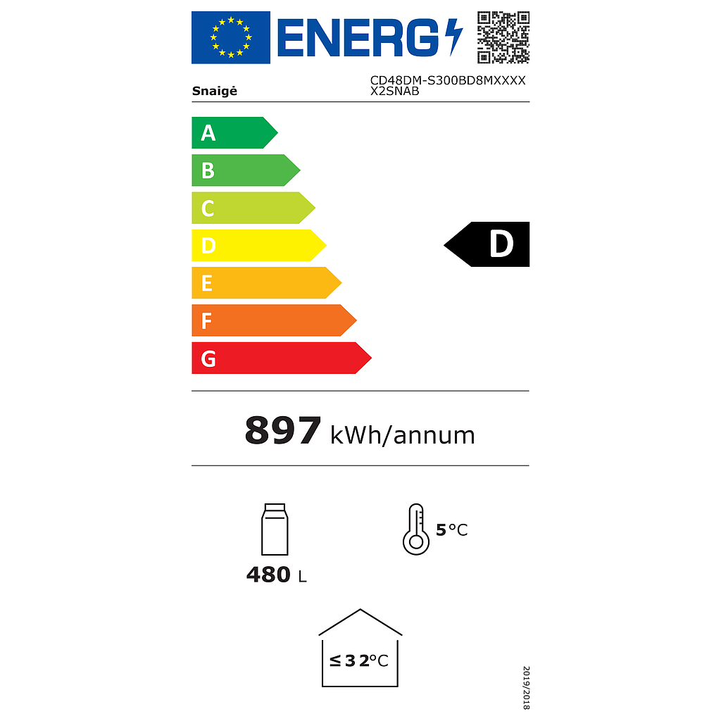 Šaldytuvas SNAIGĖ CD48DM-S300B Šaldytuvas SNAIGĖ CD48DM-S300B
