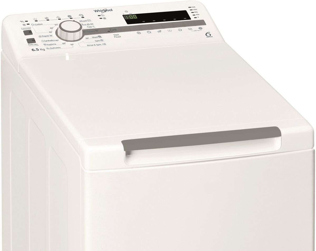 Per viršų pakraunama skalbimo mašina WHIRLPOOL TDLR 65230SS EU/N