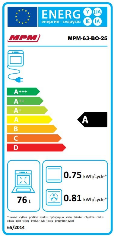Įmontuojama orkaitė MPM-63-BO-25 Įmontuojama orkaitė MPM-63-BO-25