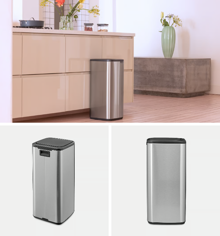 Šiukšlių dėžė Brabantia Bo Touch, 30L., Matt Steel Fingerprint Proof, 238246
