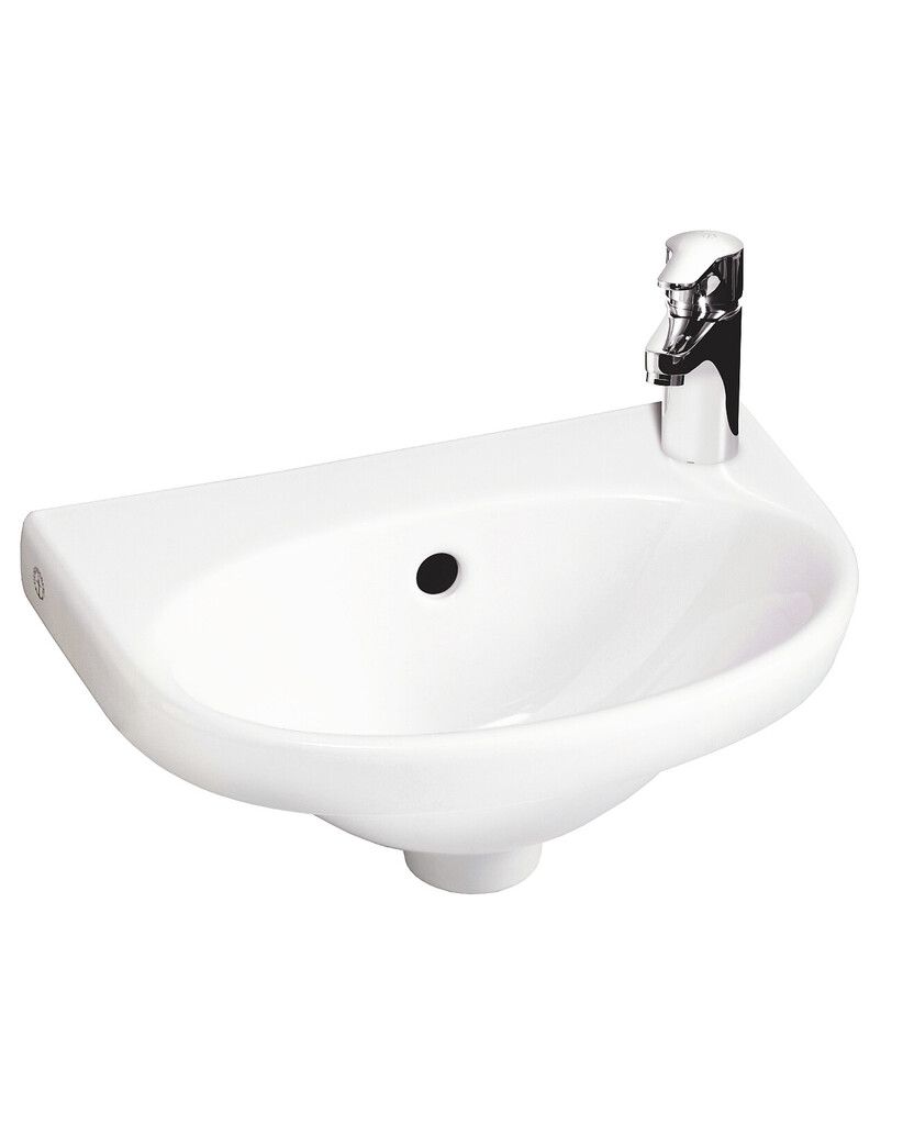 Keramikinis praustuvas GUSTAVSBERG NAUTIC 5540 su anga maišytuvui dešinėje 40x27,5cm, 55409R01