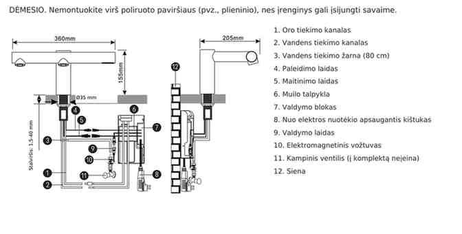 Sensorinis maišytuvas „IMPECO TAP 3 viename“ su muilo dozatoriumi ir rankų džiovintuvu, nerūdijančiojo plieno,HD1TAP