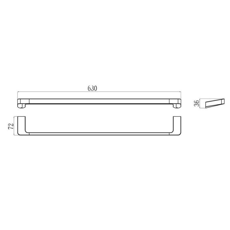 Rankšluosčio laikiklis Ravak 10° 63 cm, matinis juodas X07P561