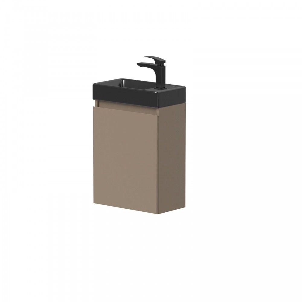 Spintelė po praustuvu Kame MINI, durelių vyriai dešinėje, kakavinė BU/40x22-R/D15-MN