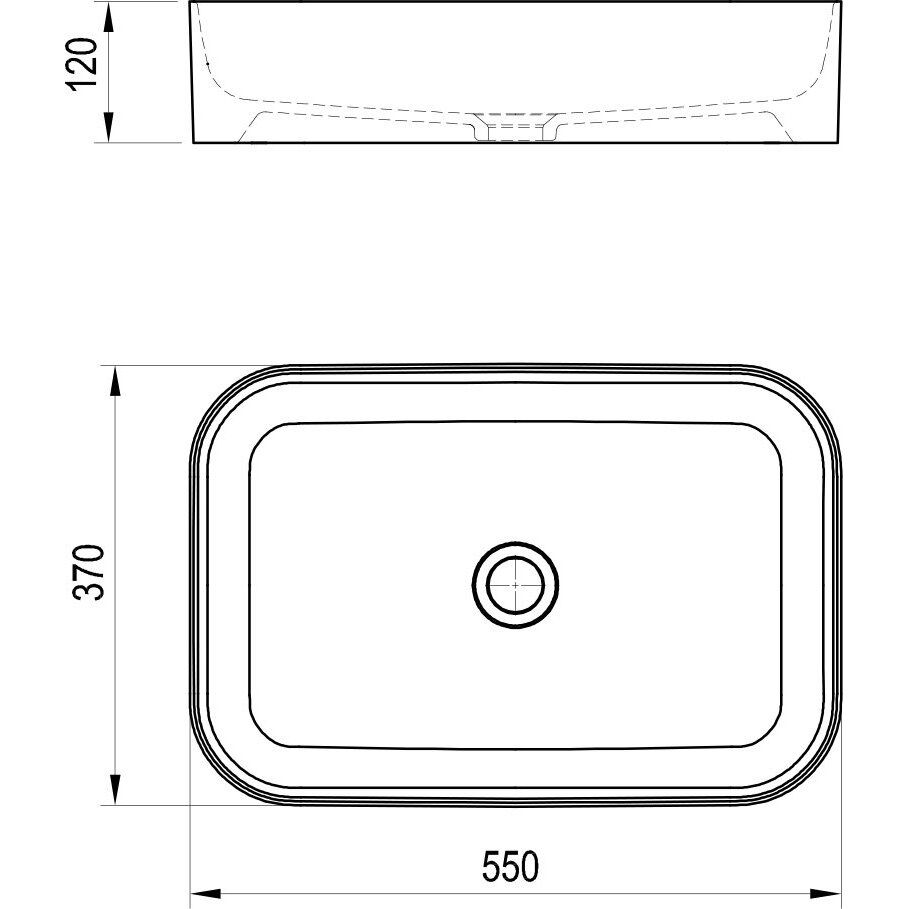 Praustuvas Ravak CERAMIC R Slim 550 juodas matinis, XJX0D155001