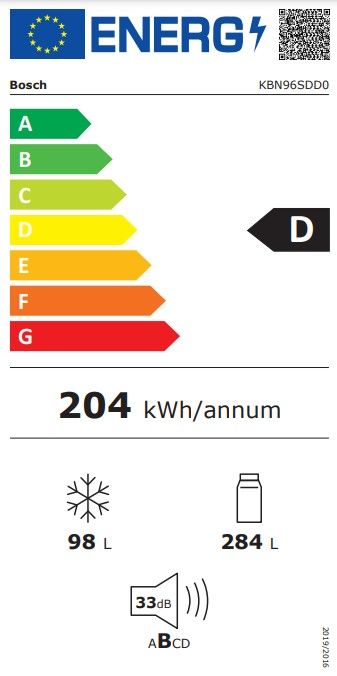 Įmontuojamas šaldytuvas Bosch KBN96SDD0