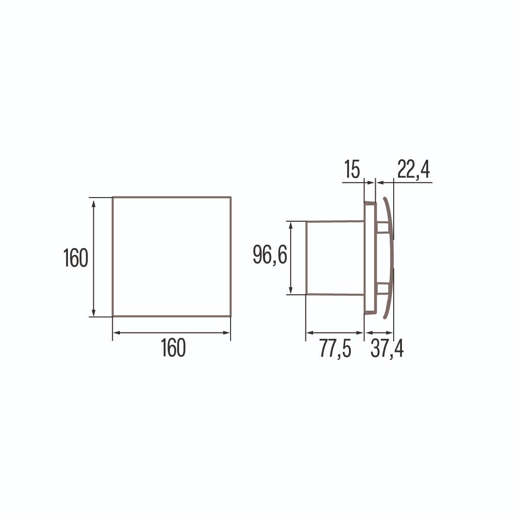 Ištraukimo ventiliatorius Cata UC-10 SILENTIS HYGRO,Baltas Ištraukimo ventiliatorius Cata UC-10 SILENTIS HYGRO,Baltas