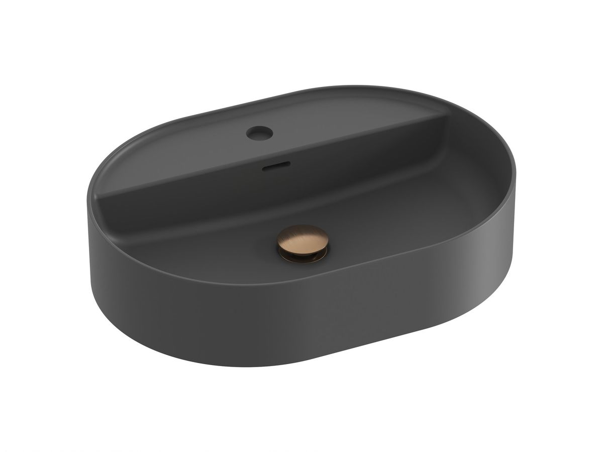 Keraminis praustuvas Ravak Ceramic Slim Shelf O 55, antracitas, XJX03155001