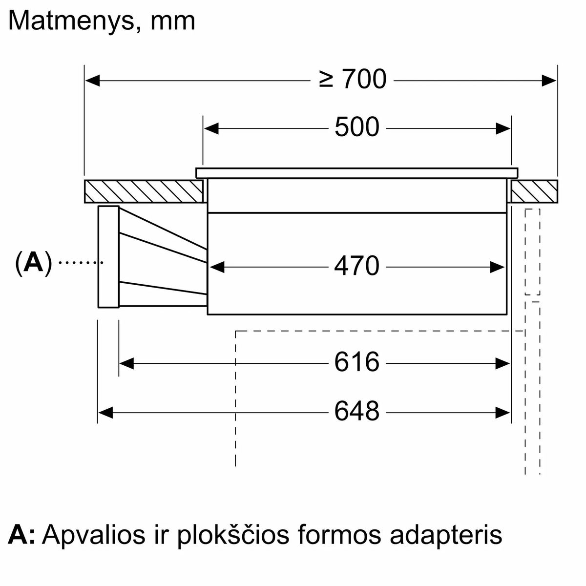 Įmontuojama indukcinė kaitlentė su integruotu gartraukiu Neff V57YHQ4C0 (be rėmelio)