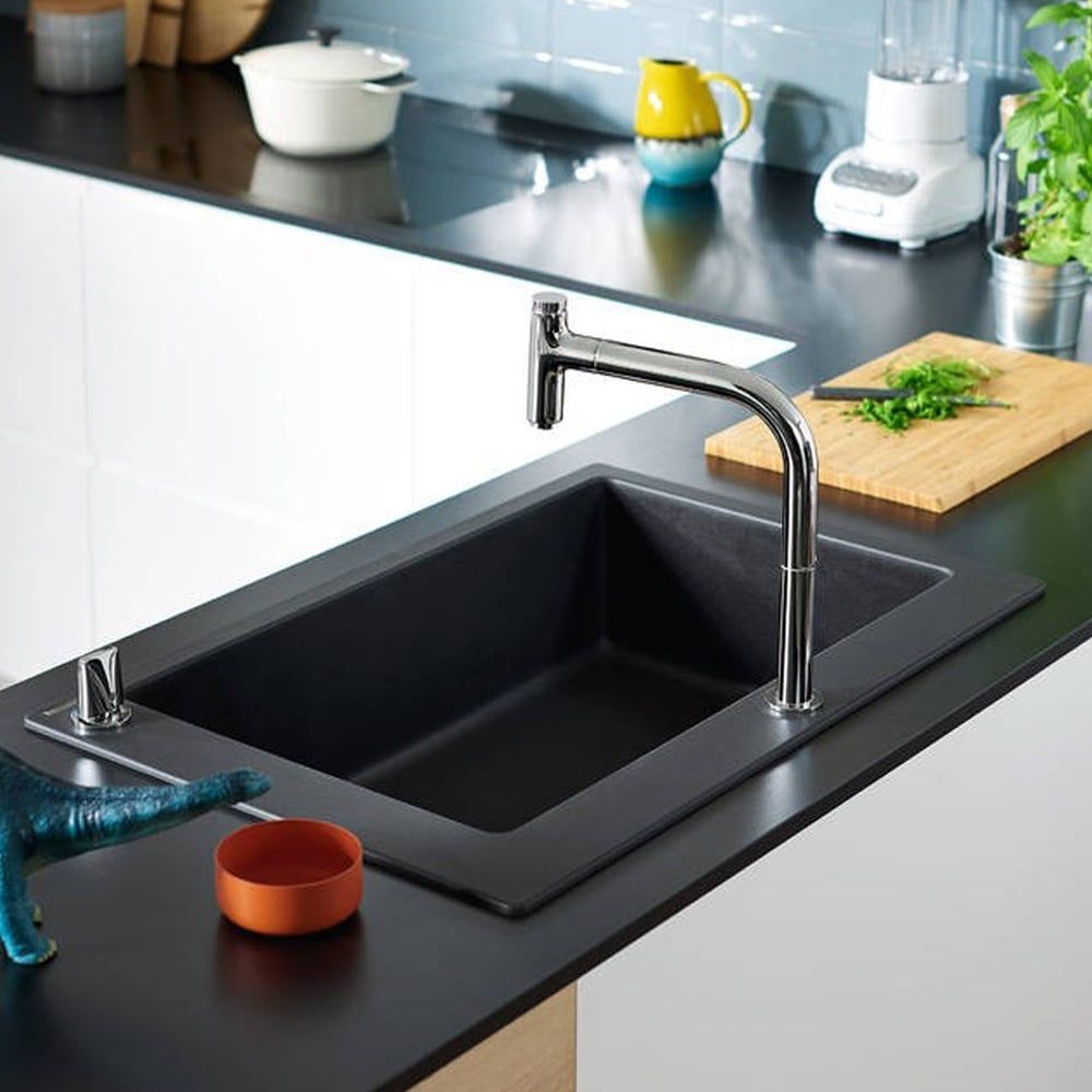 Plautuvė granitinė Hansgrohe S510-F660 juoda 43313170