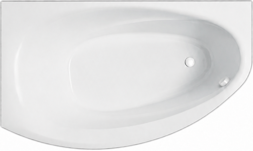 Akrilinė vonia Balteco ECLIPSE 169x97x66 cm, balta, E15 , su uždanga ir baltos spalvos sifonu