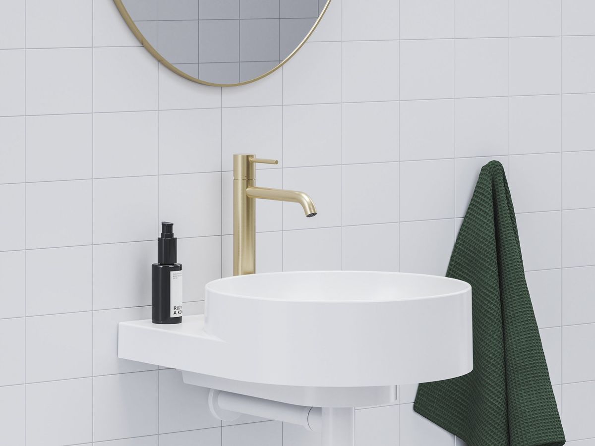 Praustuvo maišytuvas 250 mm be dugno vožtuvo, Ravak ES 014.60GLB, šlifuoto aukso, X070616 Praustuvo maišytuvas 250 mm be dugno vožtuvo, Ravak ES 014.60GLB, šlifuoto aukso, X070616