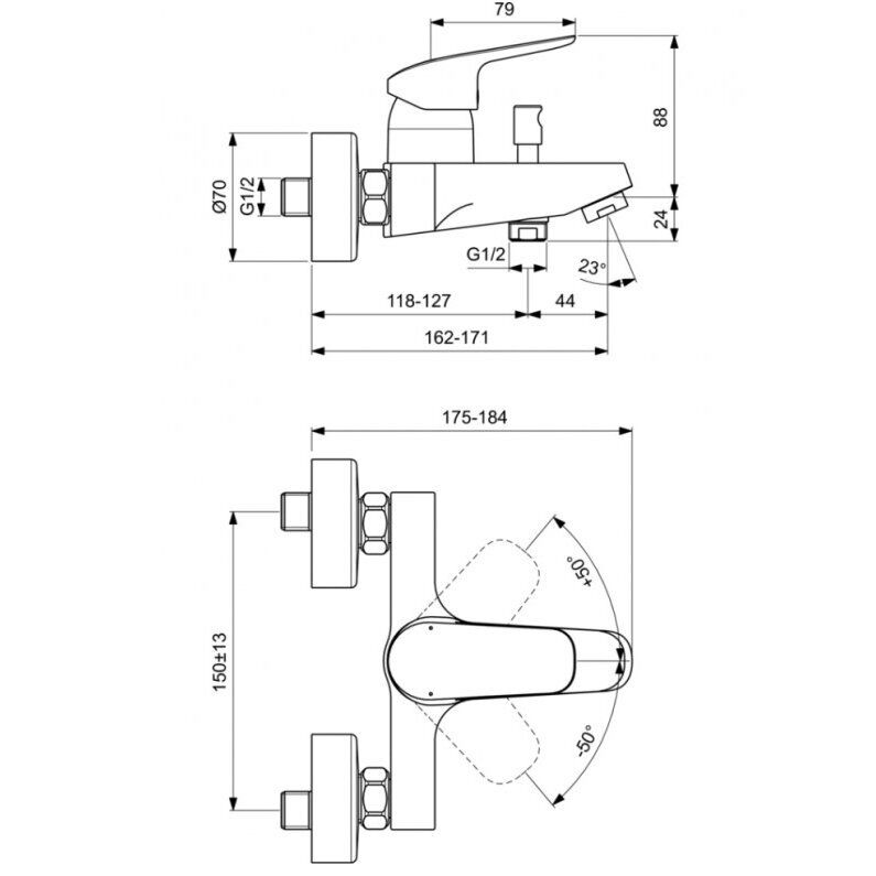 Dušo komplektas Ideal Standard Ceraflex 3IN1 BD001AA