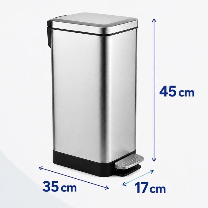 Šiukšliadėžė 15 L Pedal Bin, nerūdijančio plieno Šiukšliadėžė 15 L Pedal Bin, nerūdijančio plieno