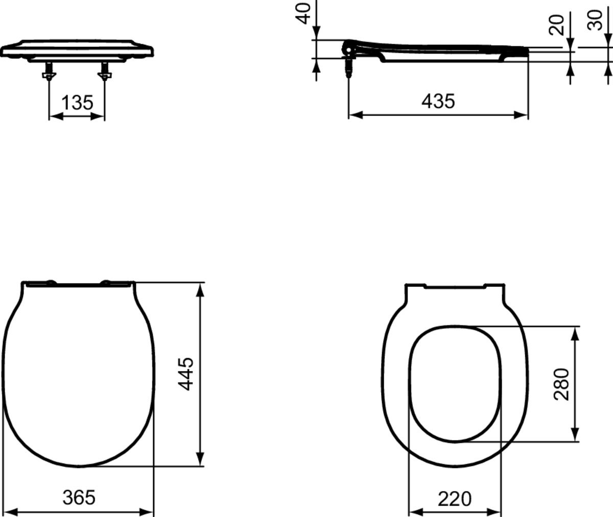 Pakabinamas klozetas Ideal Standard Connect Air su softclose dangčiu juodas matinis