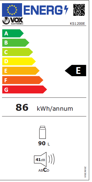Šaldytuvas VOX KS1200E