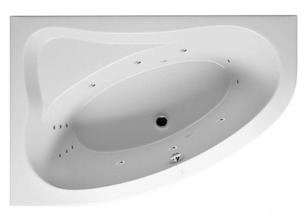 Masažinė vonia Riho Aryl Flow 6+6+2 153,5x100,5 cm, dešinė