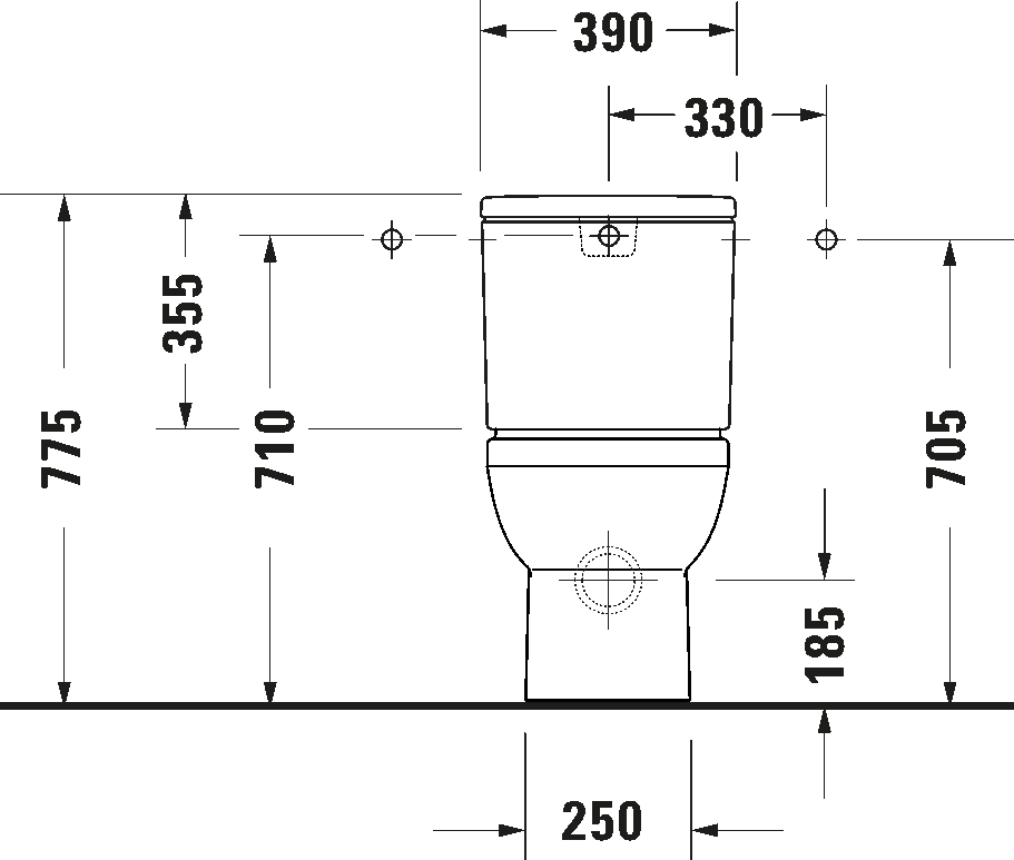 Pastatomas unitazas Duravit Durastyle Rimless, baltas, 2182090068