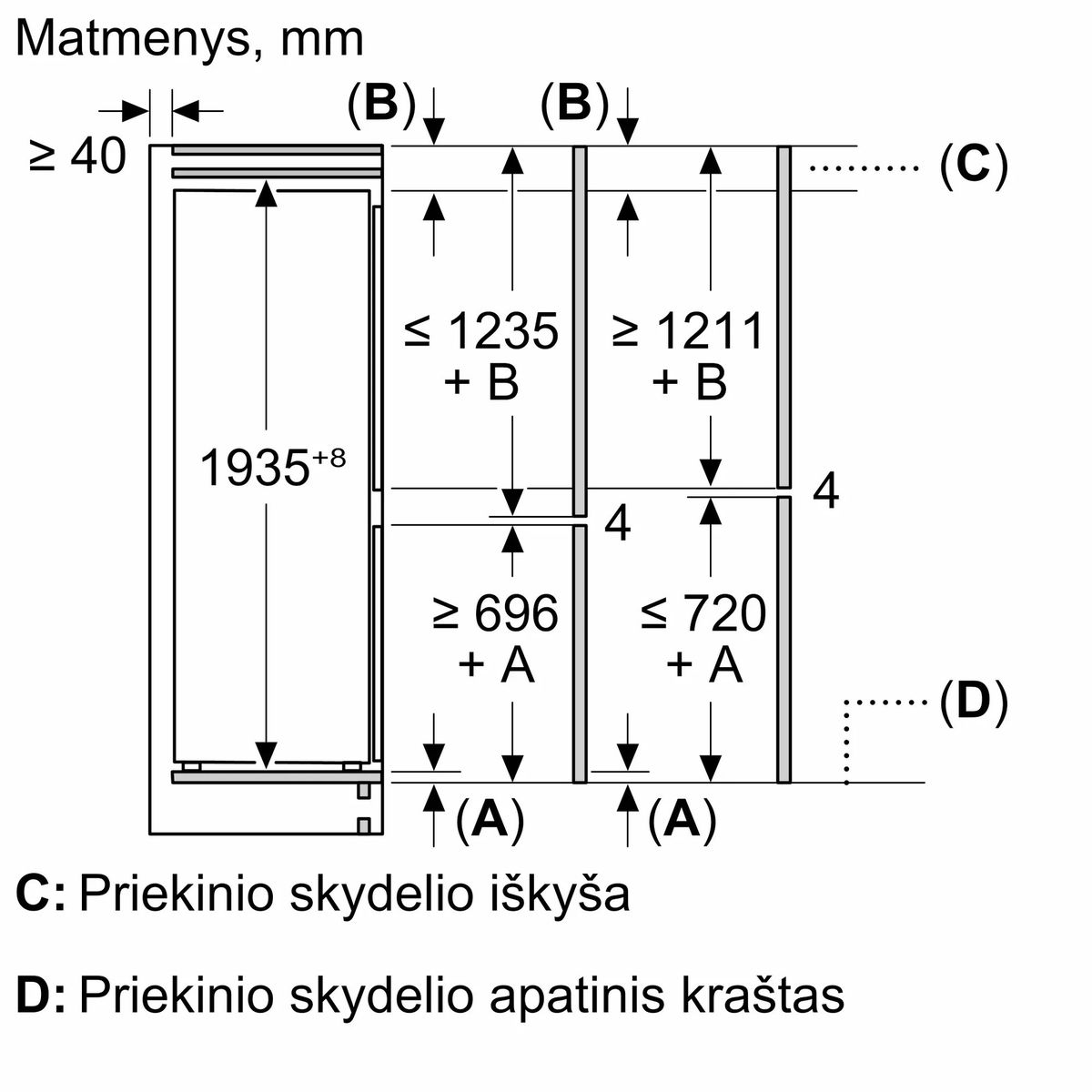 Įmontuojamas šaldytuvas Bosch Serija 6, KIN96ADC0 Įmontuojamas šaldytuvas Bosch Serija 6, KIN96ADC0