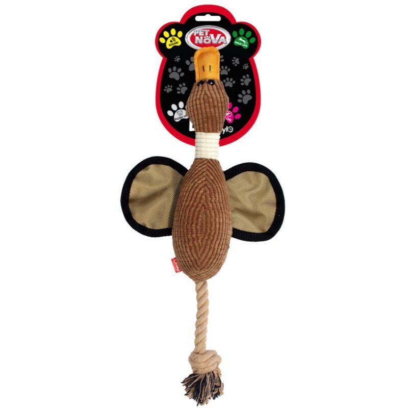 PET NOVA Plush duck minkštas žaislas šuniui 45cm, PLU-DUCK-WILD