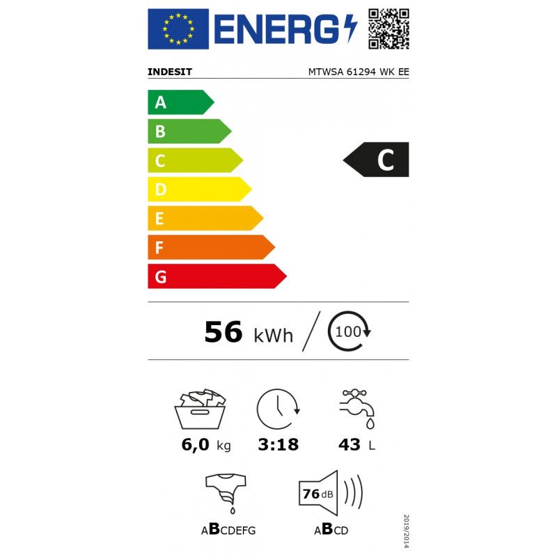 Skalbyklė INDESIT MTWSA 61294 WK EE