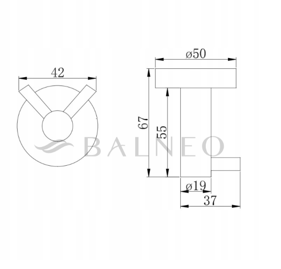 Kabliukas Balneo QUBE 2, matinio aukso sp., M0101030201