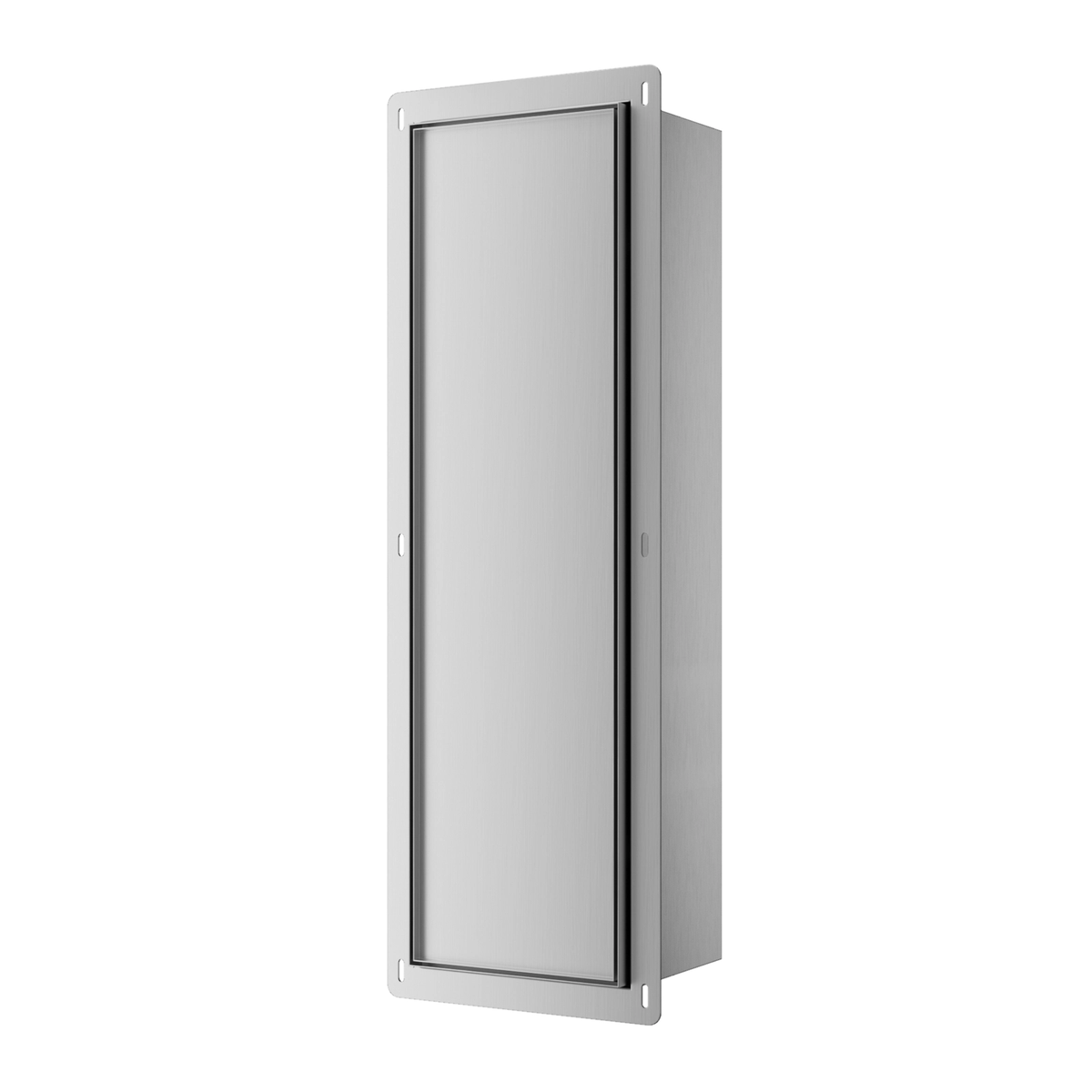 Potinkinė WC šepečio lentyna Balneo Wall Box Brush "L" Right - dešinės pusės, įklijuojamai plytelei, nerūdijantis plienas B0401060108-02