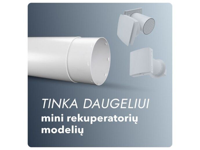 Teleskopinis prailgintas montavimo vamzdis mini rekuperatoriui