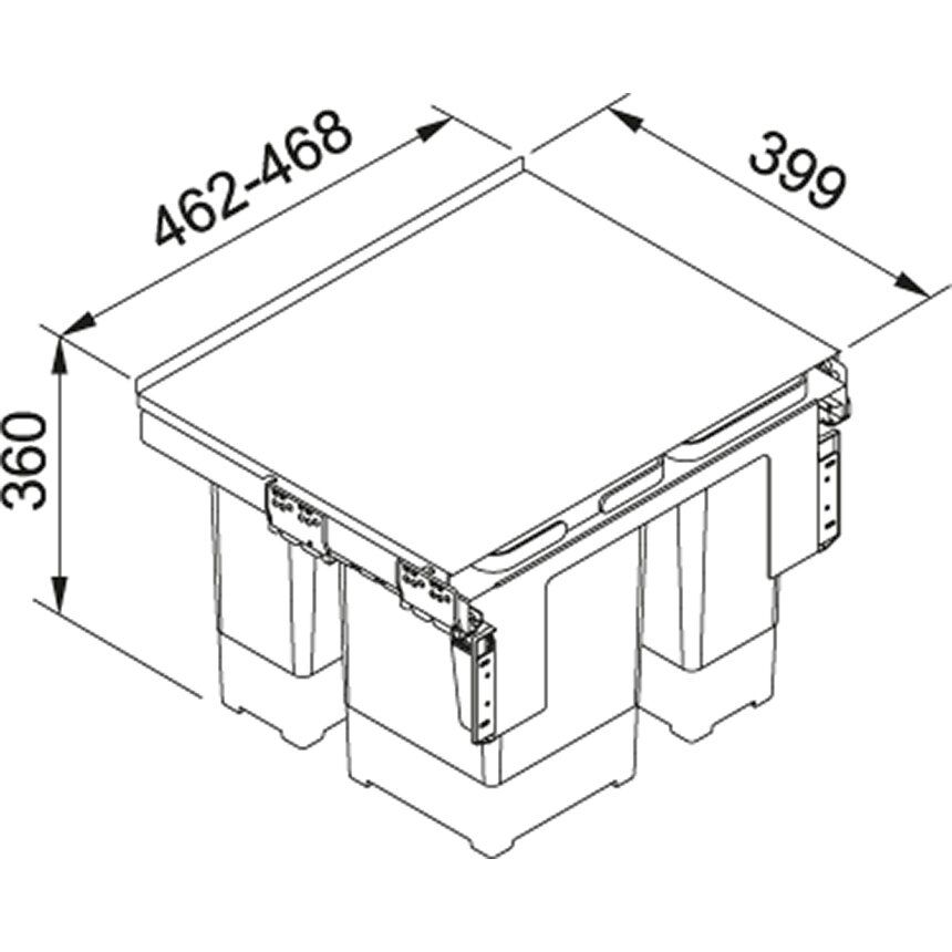 Šiukšlių rūšiavimo sistema Franke Sorter Garbo 50-3, 1210200691