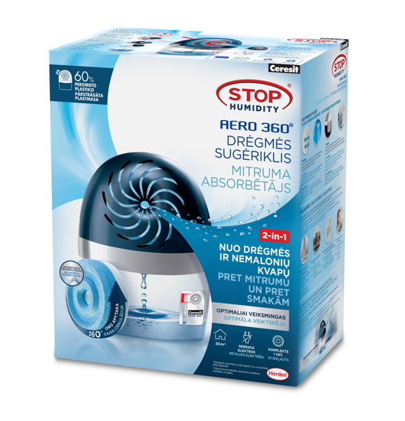 Drėgmės sugėriklis Metylan Stop Humidity AERO su 450 g. papildymo tabletė