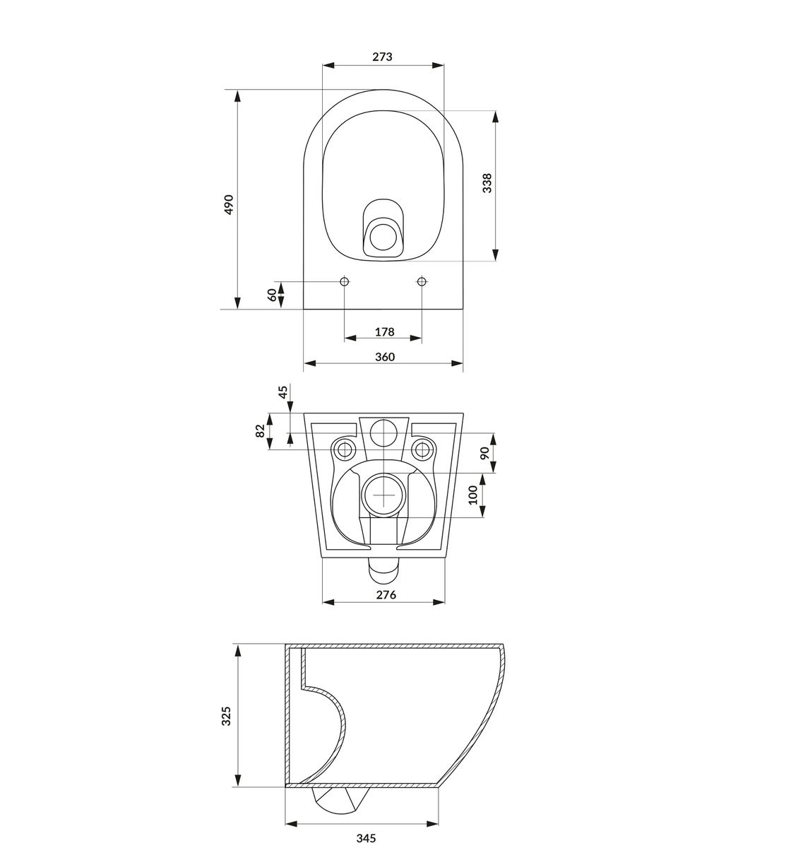 WC puodas pakab. su soft close dangčiu CERSANIT DESSE Vortex S4024-001