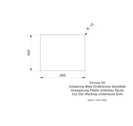 Plautuvė granitinė VERONA 50, 556x456x200 mm, Nero Black, R40294 Plautuvė granitinė VERONA 50, 556x456x200 mm, Nero Black, R40294