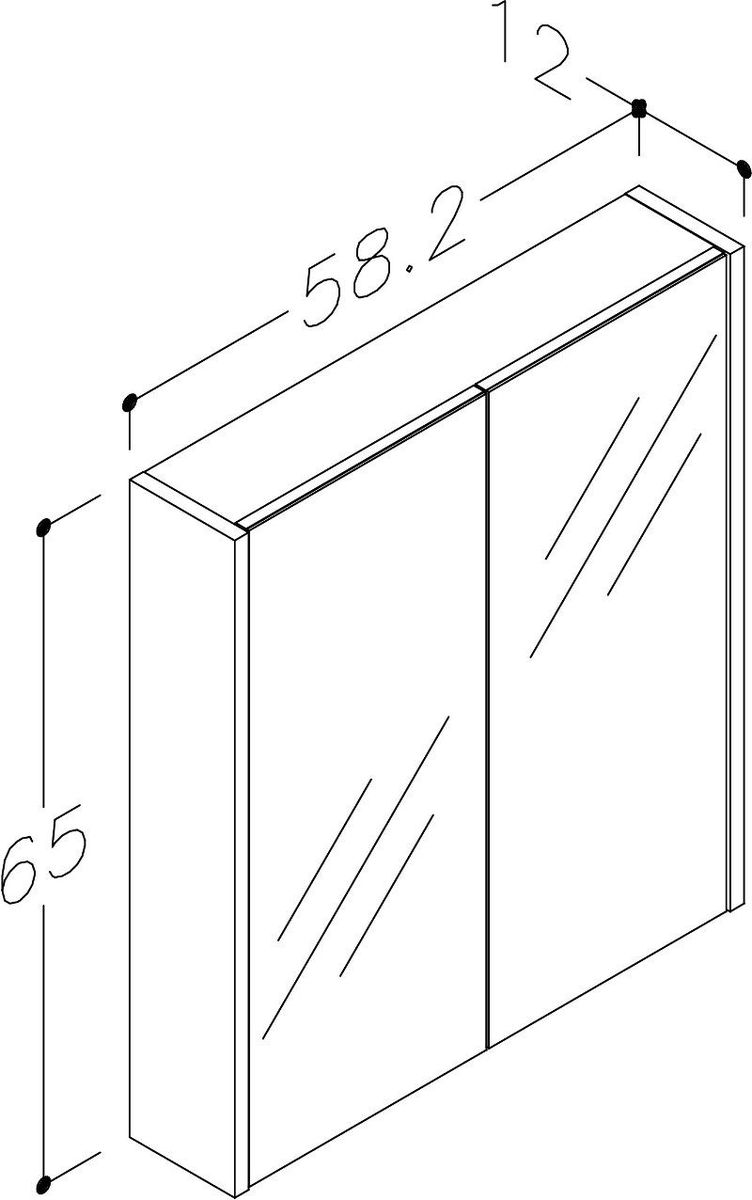 Veidrodinė spintelė Joy 60 cm