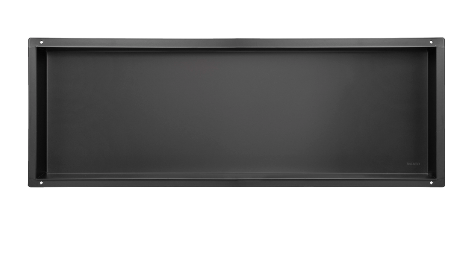 Įleidžiama berėmė sieninė lentyna Balneo Wall Box NO RIM, juodos sp., 90x30x10 cm, OB-BL6-NR