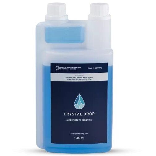 CRYSTAL DROP pieno sistemos valymo skystis 1000 ml ( Nivona, Miele, Delonghi, Siemens, Jura kavos aparatams)