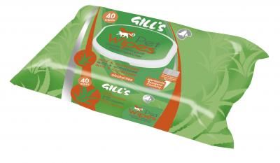 GILL'S servetėlės augintiniams su chlorheksidinu ir aloe vera, 40vnt, C6052506