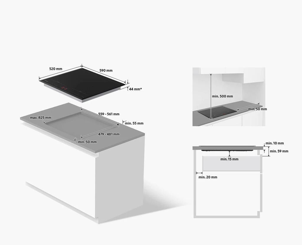 Įmontuojama indukcinė kaitlentė Samsung NZ64B5066GK Įmontuojama indukcinė kaitlentė Samsung NZ64B5066GK