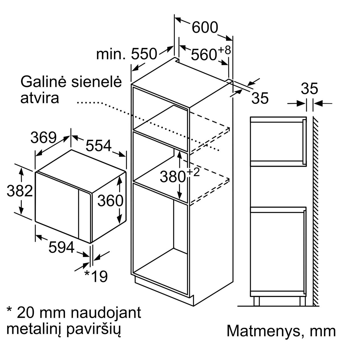 Įmontuojama mikrobangų krosnelė Bosch, Serija 4, BEL454MB1F, su griliu Įmontuojama mikrobangų krosnelė Bosch, Serija 4, BEL454MB1F, su griliu