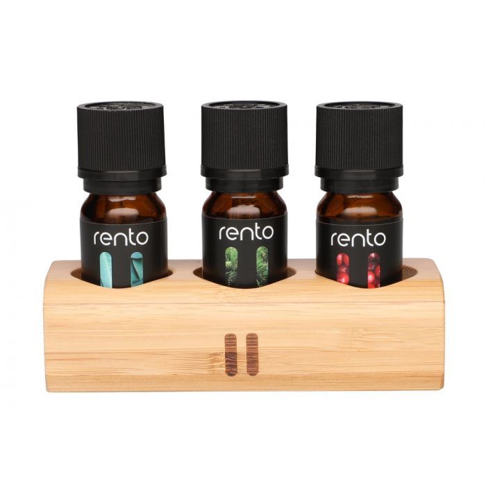Pirties kvapų rinkinys su laikikliu RENTO 3X10 ml Pirties kvapų rinkinys su laikikliu RENTO 3X10 ml