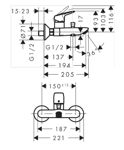 Maišytuvas voniai LOGIS, mat. juodas 71401670